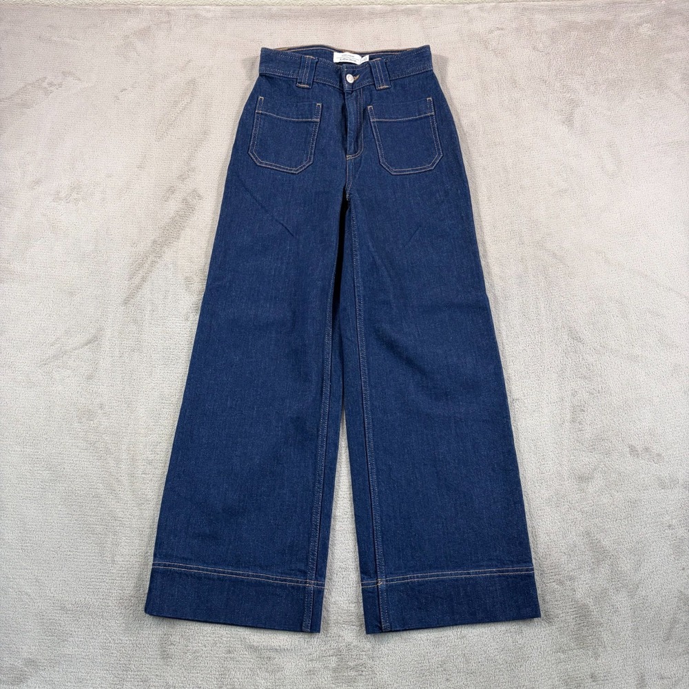 & Other Stories Paris Atelier Wide Leg Patch Pocket Jeans in Blue Women 2 NWOT